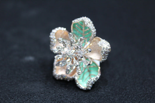 Glamorous Flower Shape Diamond Ring